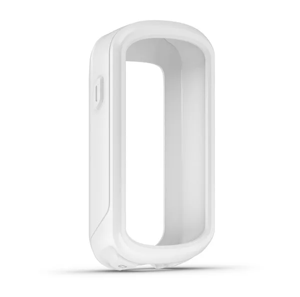 Garmin Edge 830 010-12792-05 white silicone case, front view of open-fronted protective case