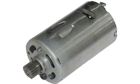 Raymarine A18086 Wheel Pilot Mk2 motor assembly, silver cylindrical electric motor with a small toothed drive gear