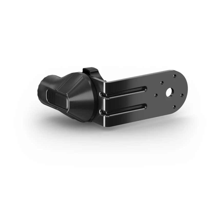 Garmin Force Kraken 010-12832-70 LiveScope mounting bracket, black angled bracket with a flat plate and clamp