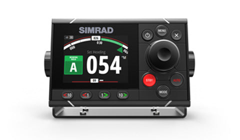 Simrad AP48 000-13894-001 autopilot controller, front view with colour display showing 054 heading and keypad