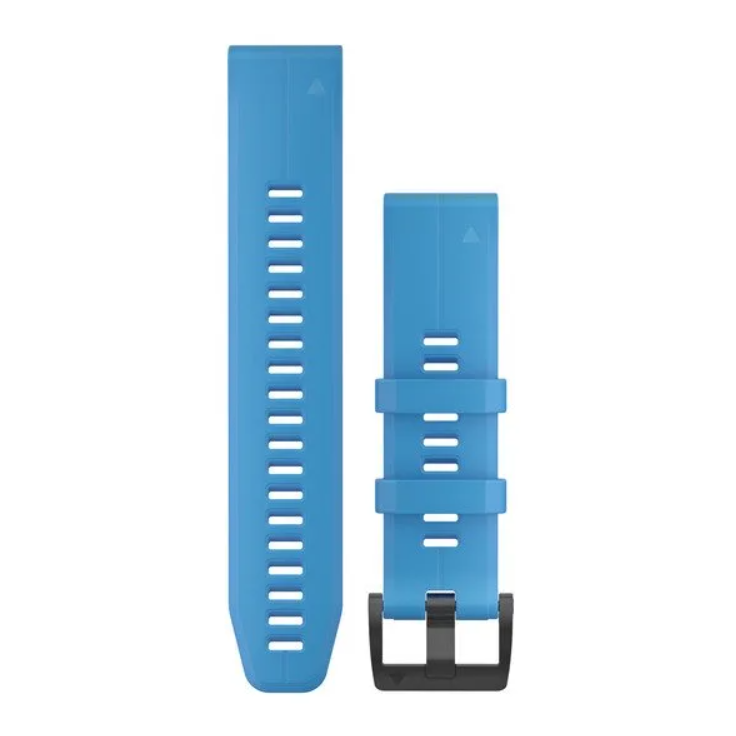 Garmin quantix QuickFit 010-12740-03 22 watch bands in cyan blue silicone with black buckle