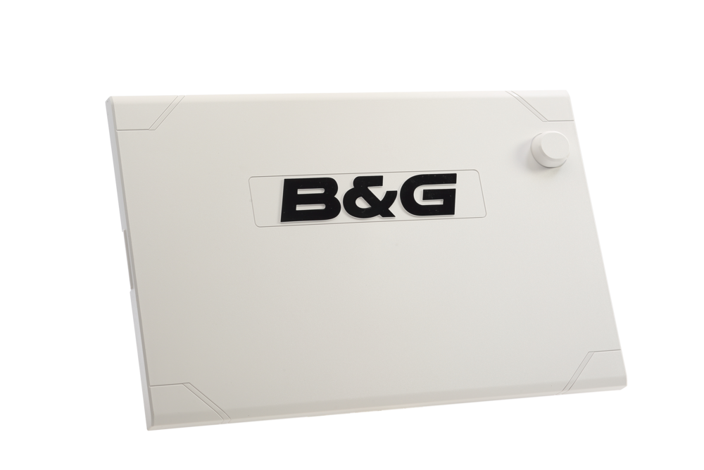 B&G 000-13747-001 Zeus3 and Zeus3 S 16 sun cover, white padded cover with black B&G lettering and a small knob