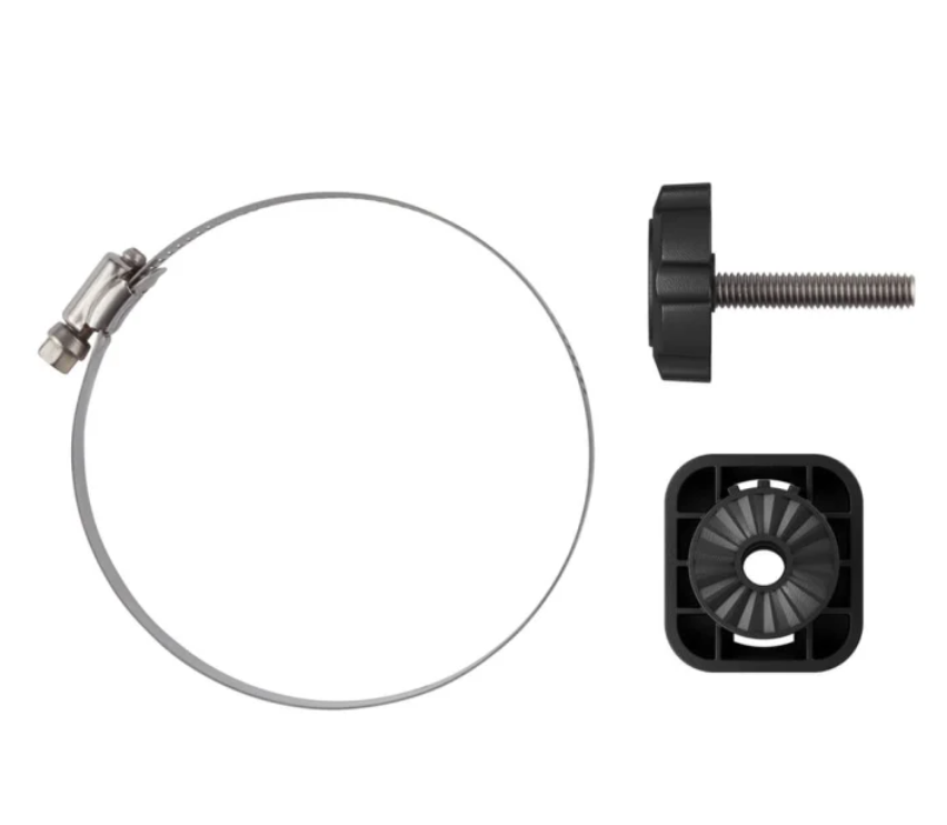 Garmin 010-13228-01 trolling motor barrel mount for LiveScope Plus LVS34, hose clamp, knob bolt and plate
