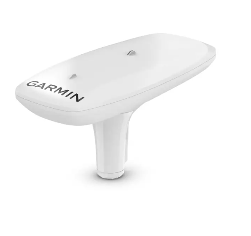 Garmin MSC 10 010-02407-00 marine satellite compass in white, glossy white heading sensor on a stem