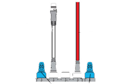 Raymarine T70134 SeaTalk ng starter kit, backbone T-pieces with blue terminators and a red power lead in a diagram