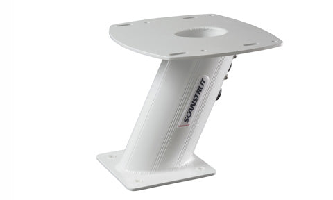Scanstrut APT-250-01 white aluminium PowerTower 250mm with square top plate, angled side view