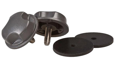Lowrance GK-9 000-0101-80 gimbal knobs, two grey knobs with threaded stud and black round washers