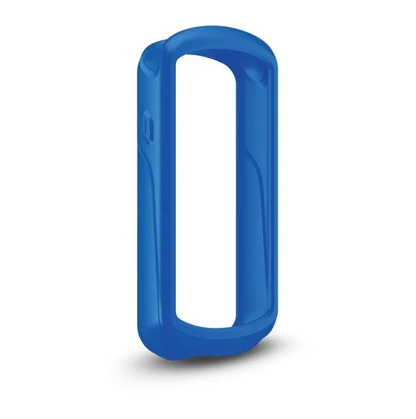 Garmin Edge 010-12654-02 blue silicone case, front view of open-fronted protective case