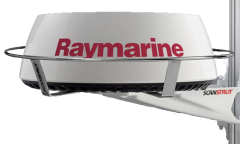 Scanstrut SC29 radar guard ring fitted around a white Raymarine Quantum radome on a Scanstrut mast bracket