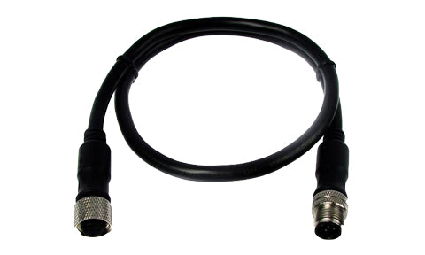 B&G 000-10396-001 micro-C metal cable 0.4 m, short black cable with a metal threaded plug at each end