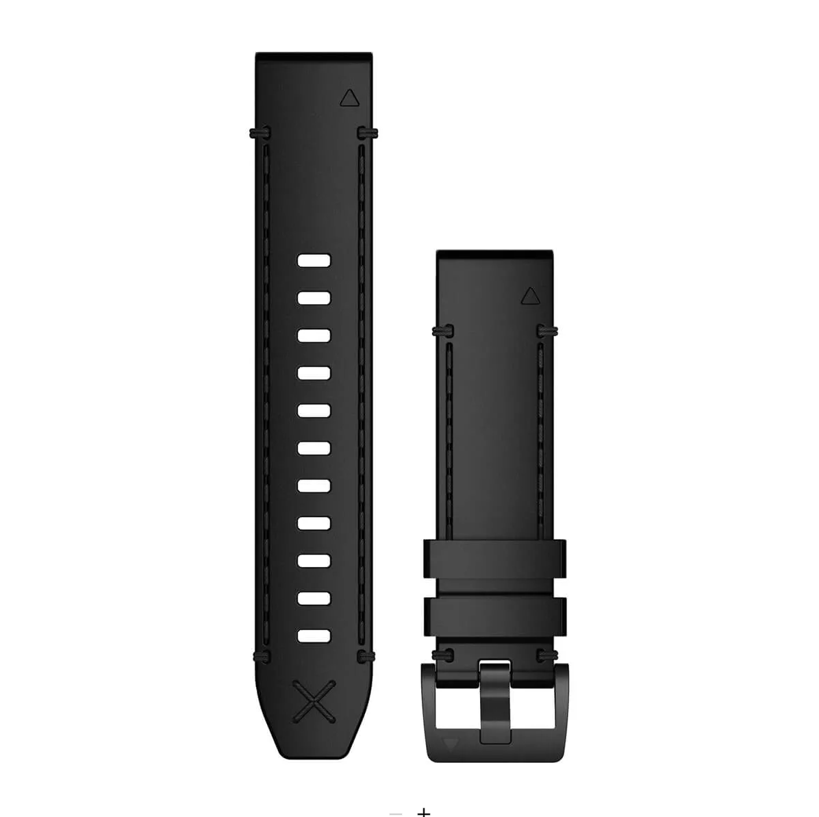 Garmin 010-12738-19 QuickFit 22 watch bands in black leather with perforations and black buckle
