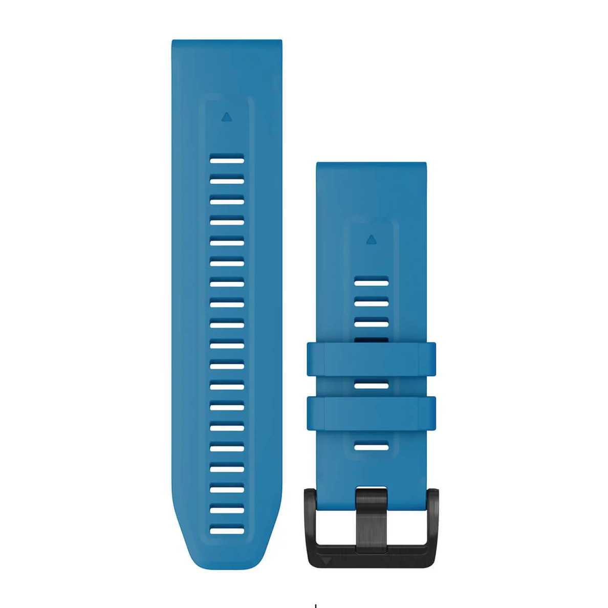 Garmin 010-13117-30 QuickFit 26 watch bands in cirrus blue silicone with black buckle, strap pair