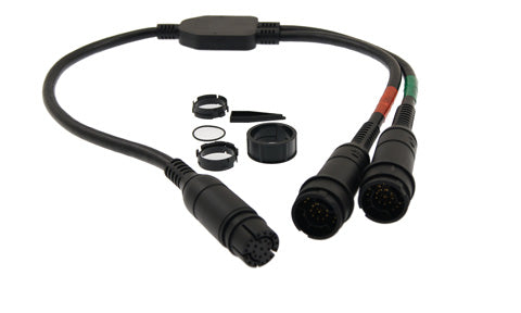 Raymarine A80478 Axiom 0.3 m Y-cable for RealVision 3D transducers, black Y lead with plugs and locking rings