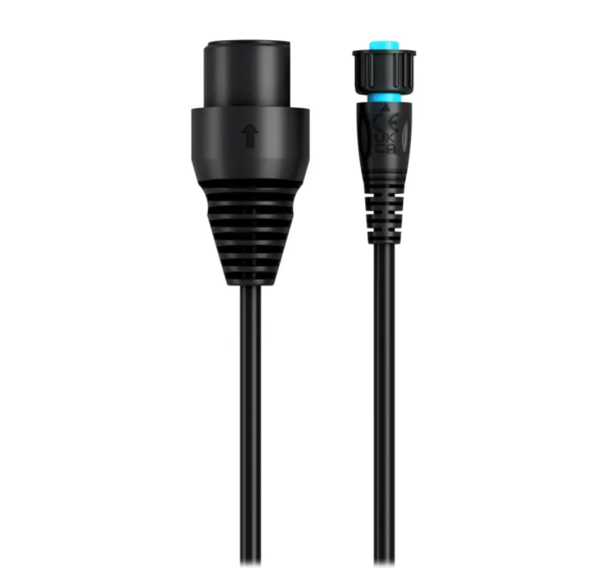 Garmin BlueNet 010-12528-20 field installable adapter kit, black cable with large boot and small blue-ringed plug