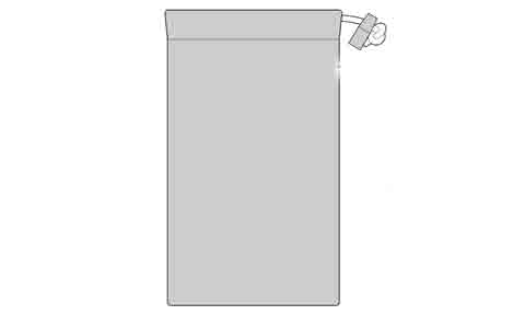 FLIR A80029 Ocean Scout drawstring pouch, line drawing of a grey drawstring bag with a cord