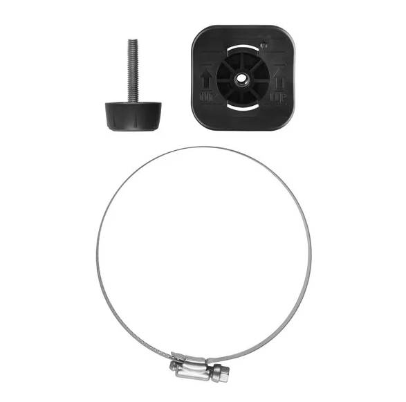 Garmin Panoptix LiveScope 010-12846-00 LVS12 transducer barrel mount, steel hose clamp, knob bolt and black plate