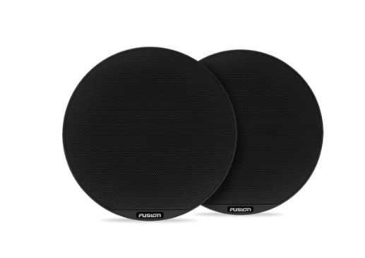 Fusion 010-12717-10 black 7.7in classic grille only, pair of round black mesh grilles with Fusion badge