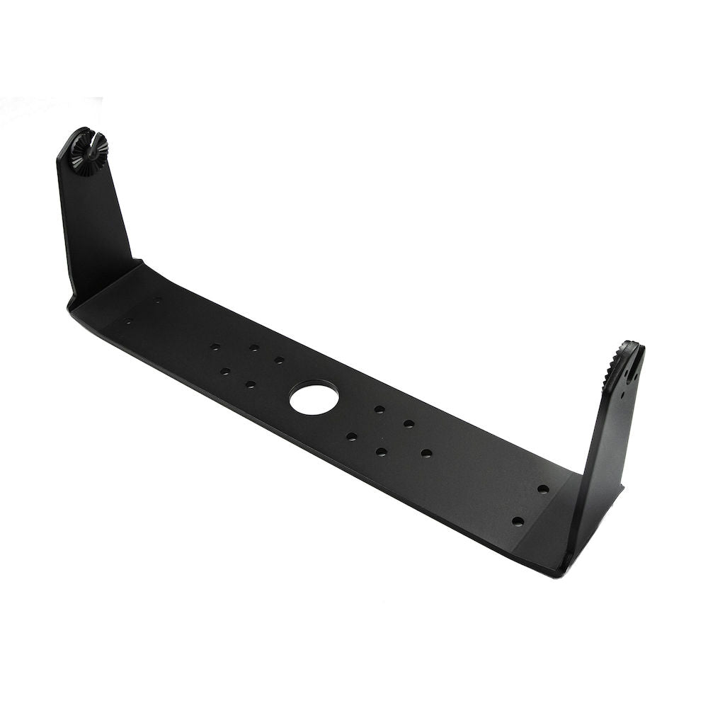 Lowrance 000-14589-001 HDS-16 LIVE bracket, black U-shaped steel bracket with rows of holes and bent ends