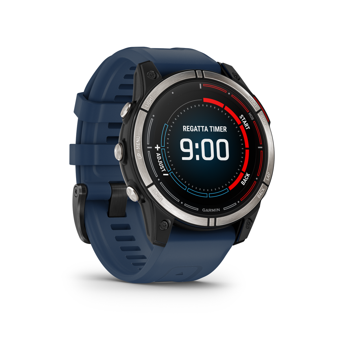 Garmin quatix 7 Sapphire Edition 010-02582-61 AMOLED marine smartwatch with navy band, regatta timer 9:00