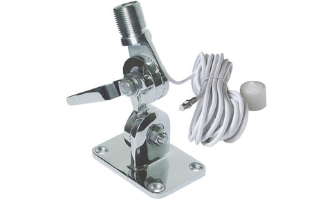 Lowrance Simrad B&G AA000224 1815 VHF antenna mount, polished stainless quickfit ratchet base with white cable
