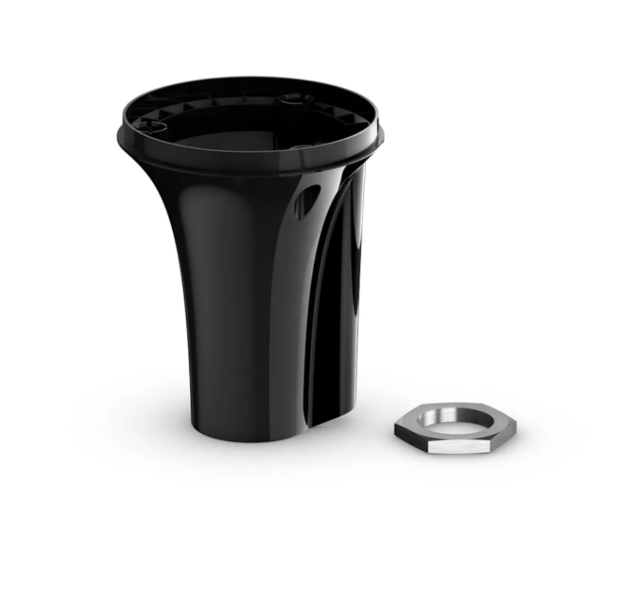 Garmin MSC 10 010-11082-30 marine satellite compass pole mount in black, tapered pole socket with lock nut