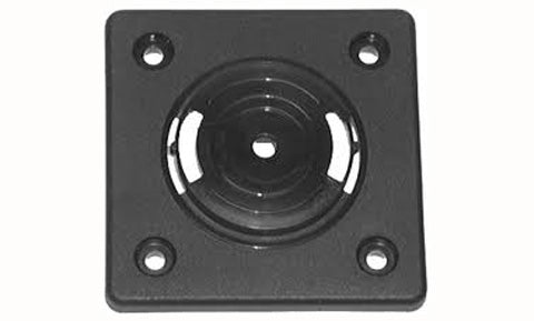 Lowrance GBSA-3 000-0113-26 gimbal bracket swivel adapter: square black base plate with four screw holes and round centre