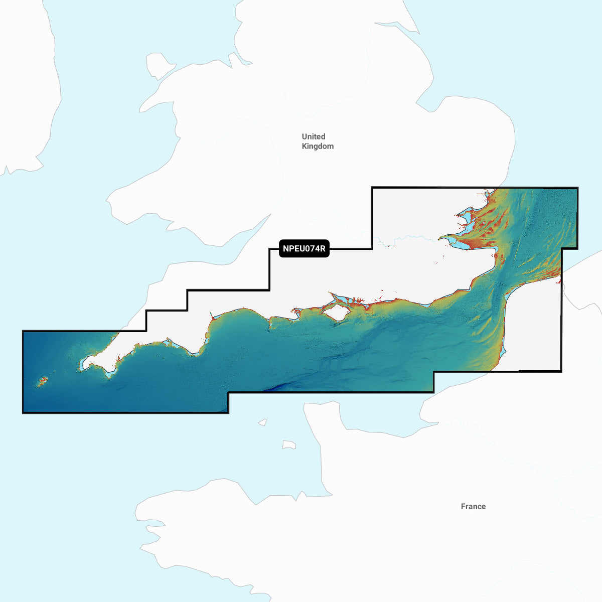 Garmin Navionics Platinum+ 010-C1348-40 NPEU074R England South Coast, coloured depth shading along the coast