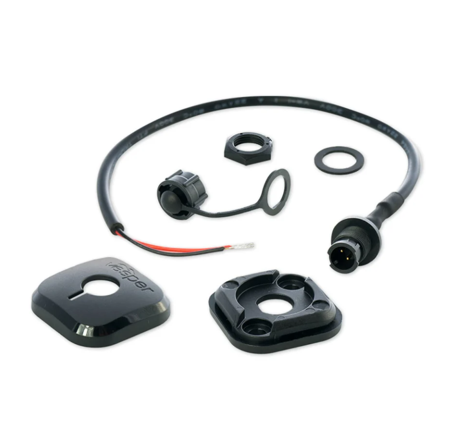 Garmin Cortex 010-13270-00 H1 bulkhead fitting kit, short black cable with plug, nuts, washer and two black cover plates