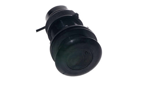 Raymarine T912 depth transducer retractable 80 m range, black plastic through hull body with a short lead