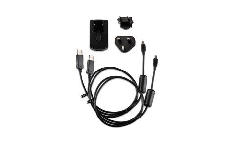 Garmin AC adapter cable 010-11478-05, black mains adapter with spare plug head and two USB leads