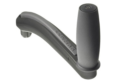 Lewmar 8 inch OneTouch single grip lock-in winch handle, 29140040, grey handle with a dark grey grip and a locking top