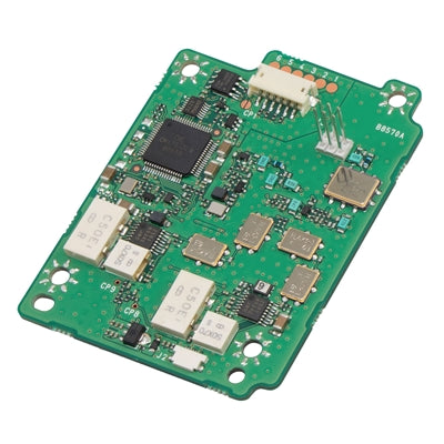 Icom UX-251 AIS receiver unit, green circuit board with chips and a connector, shown bare