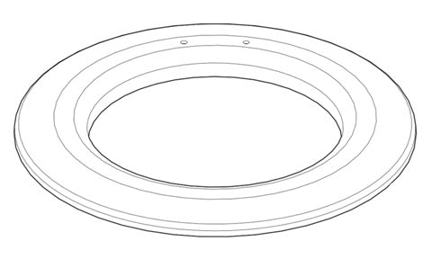 Raymarine A18074 Wheel Pilot Mk2 front cover, line drawing of a round ring-shaped cover with two small holes
