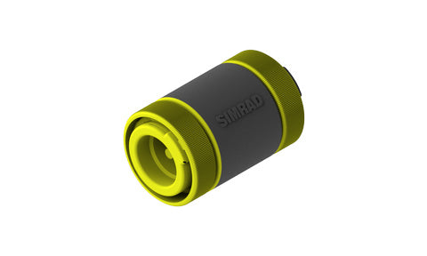Simrad 44172260 SimNet joiner in yellow and grey with Simrad logo, angled view, supplied without terminator