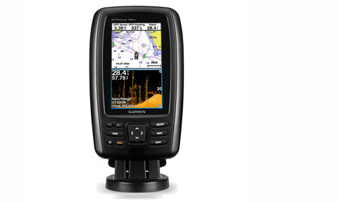 Garmin echoMAP CHIRP 45dv 010-01565-10 GPS with DownVu, portrait fishfinder showing chart and sonar