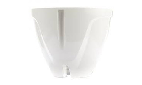 Raymarine A80370 pole mount for RS150 GPS antenna, white plastic cup-shaped mount, side view