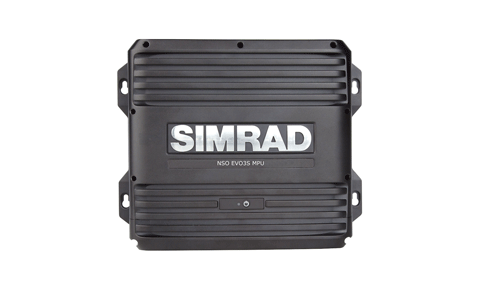 Simrad NSO EVO3S MPU processor unit 000-15045-001, black case with Simrad logo, front view