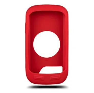 Garmin Edge 1000 010-12026-01 red silicone case, front view of case with screen and button cut-outs