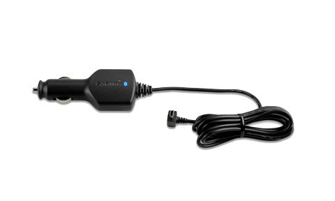 Garmin 010-11838-00 vehicle power cable with 12V plug, inline module and mini USB plug, coiled lead