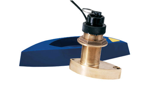 Raymarine A66091 B744V 600 W 50-200 kHz speed and temperature bronze through hull transducer, blue fairing, angled