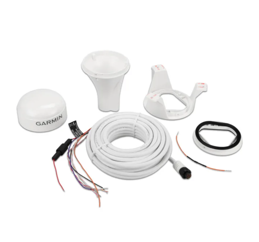 Garmin GPS 24xd HVS 010-02316-00 kit, white dome antenna, pole mount, bracket, cable and O-ring