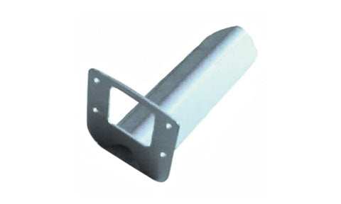 Raymarine T008 micro compass cat pole bracket, grey metal tube with a flat mounting plate and rectangular slot