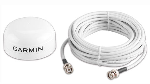 Garmin GA 38 010-12017-00 GPS antenna with passive coax connection, white dome and coiled white cable