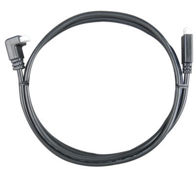 Victron ASS030531209 VE.Direct cable 0.9 m one side right-angle, black cable with a right-angle and a straight plug