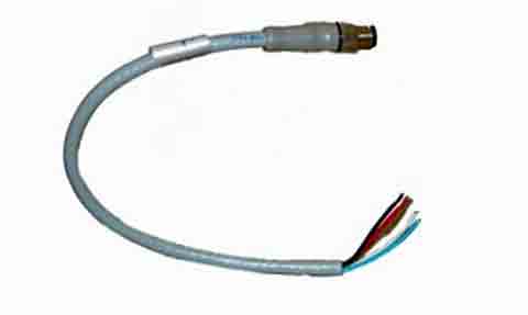 Raymarine E05027 Micro-C DeviceNet adaptor cable male, grey cable with a threaded plug and bare coloured wires