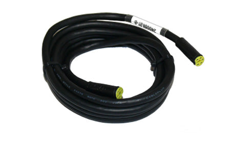 B&G Simrad 24005845 SimNet cable 5 m, coiled black cable with a yellow-banded plug at each end