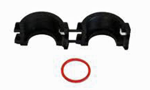 Garmin 010-11170-01 split collar 11 mm connector, two black collar halves with a red O-ring above