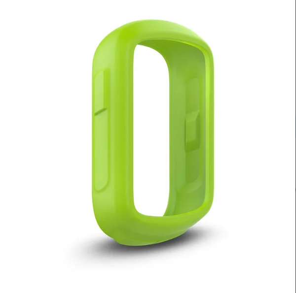 Garmin Edge 130 010-12654-22 green silicone case, front view of open-fronted protective case