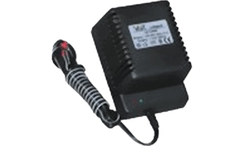 Lowrance 000-10427-001 AC battery charger for ice fishing kit: black mains adapter with cable and clip ends