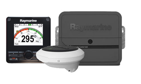 Raymarine T70156 Evolution EV-200 power autopilot pack no drive, p70 display reading 295, ACU-200 and sensor core